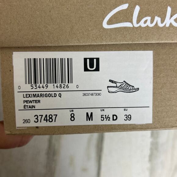 Clarks womens 8.5 LexiMarigold bronze slingback slip on sandal leather open toe - Picture 8 of 8